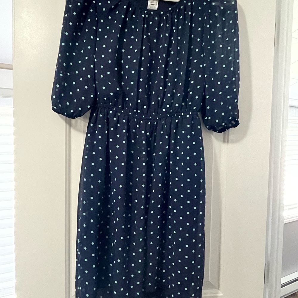 Sweet storm blue polka dot dress